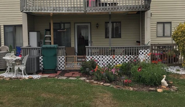 Townhouse in quiet community with private back porch.