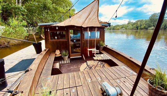 Traditional Loire boat, near Angers