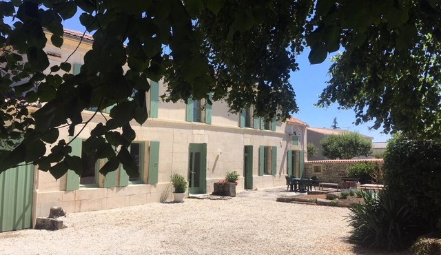 Traditional Charentaise house with safe heated swimming pool for children.