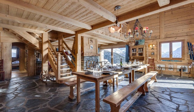 Traditional chalet near the slopes with large terrace