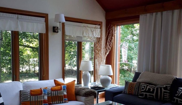 Tradition And Modernity. Wood & Stone. In Private Wooded Park.