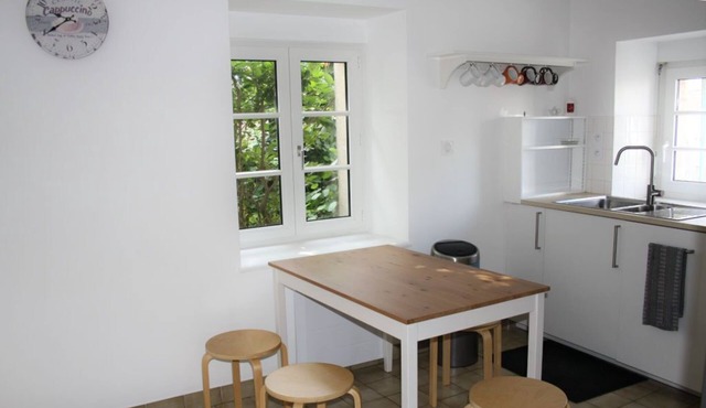 Traditional house in a Breton village between land and sea