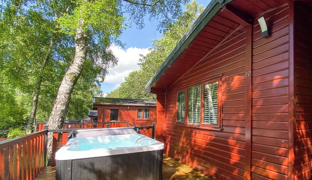 Traditional pine lodge with a modern twist.