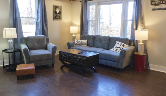 Train themed home in historical Midway, staycation ready!