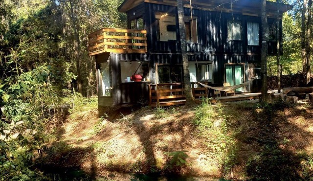 Tranquil Creekside Container with Private Waterfall Near Renaissance Festival | Magnolia, Texas