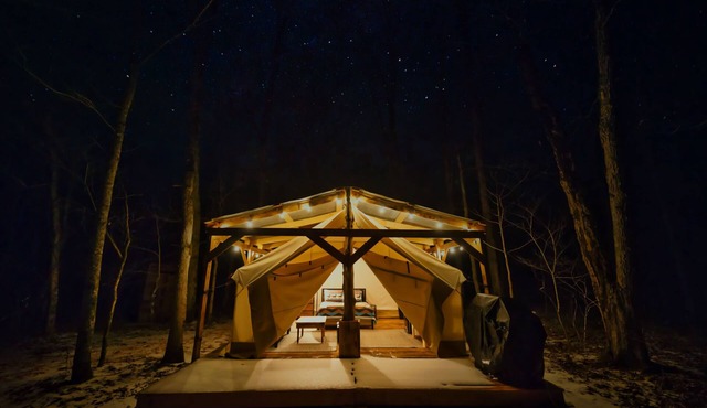 Tranquil Creekside Glamping Current River Mark Twain Forest Safari Tent