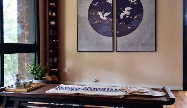 Tranquil getaway zen house with massive Japanese rock garden