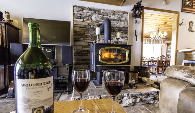 Tranquil Mountain Getaway. Warm, Cozy Cabin w/ Fireplace and Snowy Vistas.