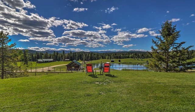Trego Resort-Style Cabin w/Lake,Trails & 40 Acres