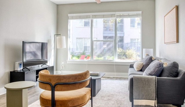 Trendy Riverside 1BR w/ Gym & W/D, nr Lady Bird Lake, by Blueground
