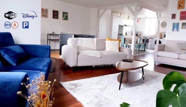 Triplex Cosy à 3 min du RER A et 15 min de Disney