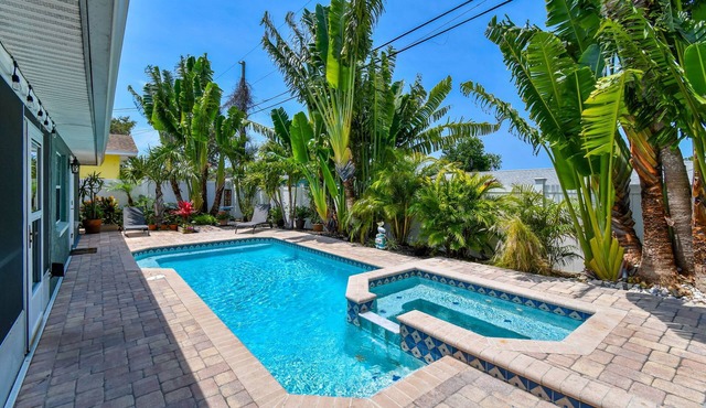 Tropical 4 Bed Pool Home Min to Beaches! Available Now