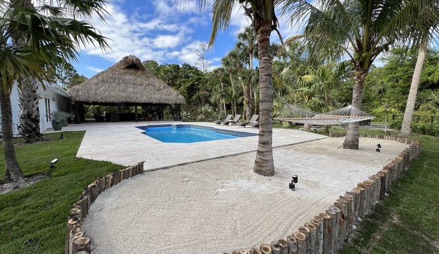 Tropical oasis with amazing tiki