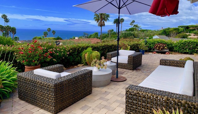 Tropical oceanview Malibu luxury retreat heated salt pool, spa, firepit, beaches