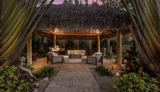Tropical Tiki:Outdoor Oasis, Tiki Hut, Pool by Anna Maria Life Vacation Rentals