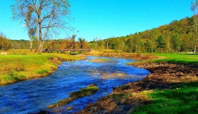 Trout Lodge Log Cabin 3 BR on Trout Stream with Hot Tub Jacuzzi