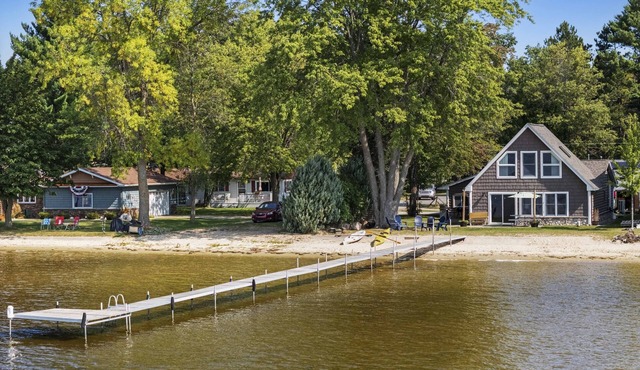 True Houghton Lakefront | Sandy Beach & Dock!