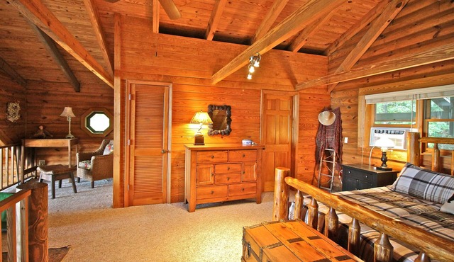 True log cabin with 35 mile unspoiled view