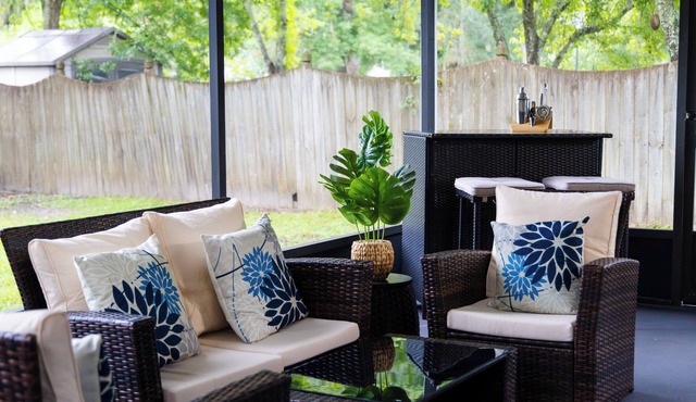 Tucked away in a quiet, cozy neighborhood, our home offers a peaceful retreat.