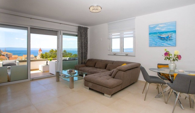 Two bedroom apartment with terrace and sea view Promajna, Makarska (A-22264-a)