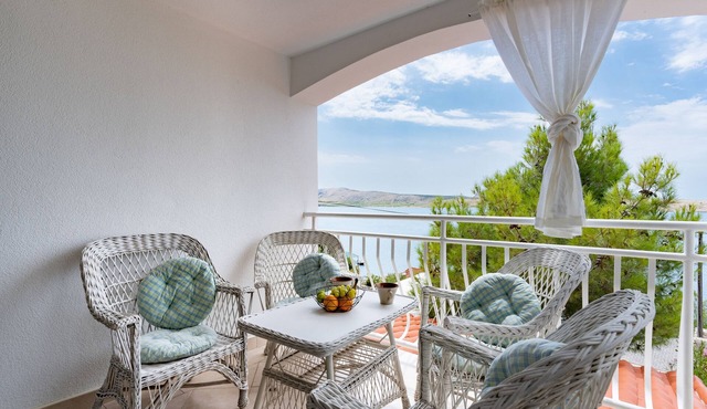 Two bedroom apartment with terrace and sea view Vidalići, Pag (A-9393-a)
