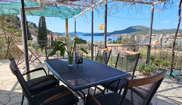 Two bedroom apartment with terrace and sea view Slano, Dubrovnik (A-8540-a)