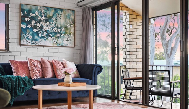 Two bedroom river view unit with pool