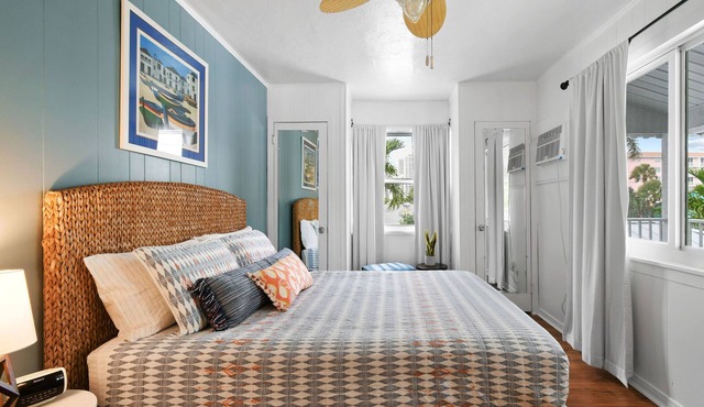 two bedroom unit located across the street from the beach