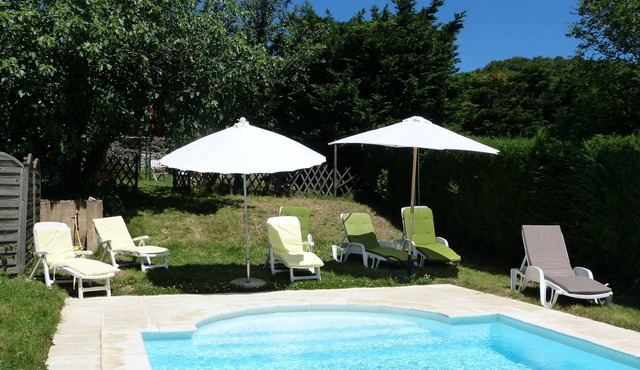 Two character houses in a hamlet with swimming pool and large garden