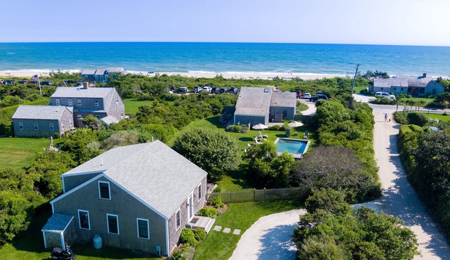 Two Cottages across from the beach with 7-bedrooms & Pool in charming Nantucket