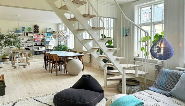 Two-storey apartment in lively Copenhagen district