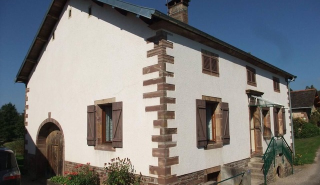 Typical quiet house with fireplace and garage