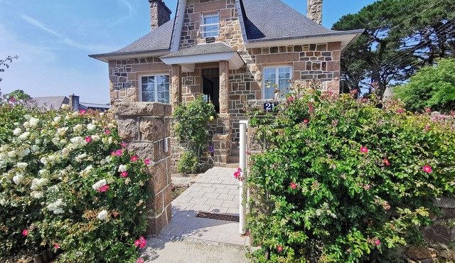 Typical Breton house near the sea