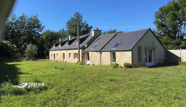 Typical Breton house near the sea