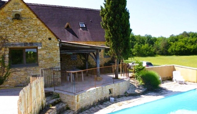 typical French holiday house for 8 people with a private pool,