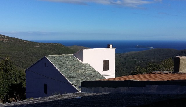 Typical house of Cap Corse sea view