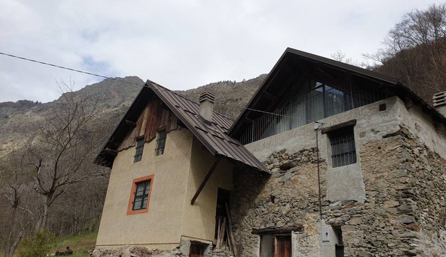 Typical renovated alpine hut. in Vinadio