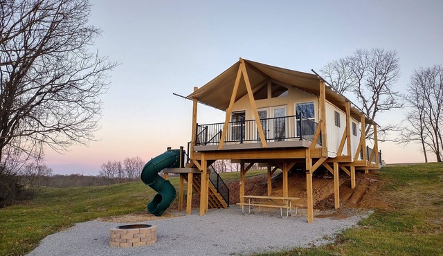 Ultimate Family Glamping Tent (w/twisty slide)