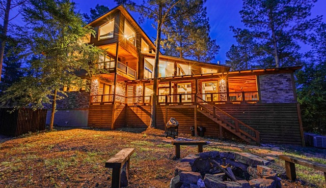 Ultimate Group Getaway: Modern Cabin w/Hot Tub, Foosball, Playset & Arcade