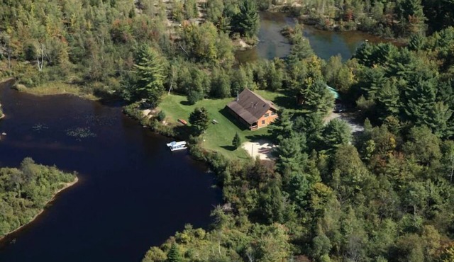 Ultimate Privacy ~ NW Adirondack, Log Cabin, 16 Acres, Includes Pontoon Boat!