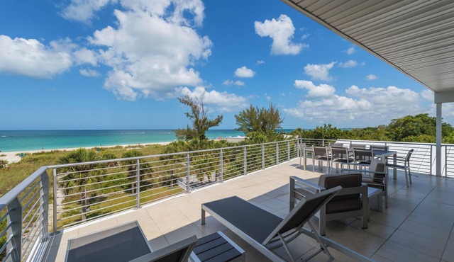Unbelievable Casey Key waterfront home, nestled right on serene beachfront
