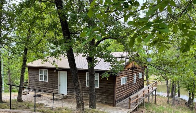 Unique Cabin with Pond away in the woods