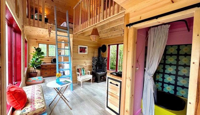 Unique, Colorful Off-grid Cabin