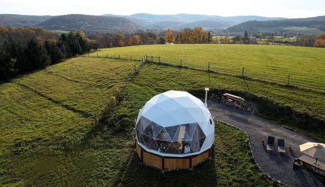 Unique Geodesic Dome Retreat nestled on an Agroforestry Farm