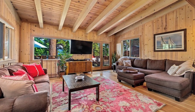 Unique Hilltop Cabin on Ridgewood | Dog Friendly | Partial Tahoe Views | Spacious Deck