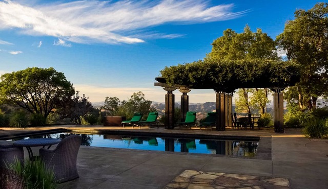 Unique mountain estate with a private pool, hot tub, deluxe kitchen, & views