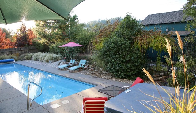 Unique Property: pool, hot tub, gardens, koi ponds, game building!