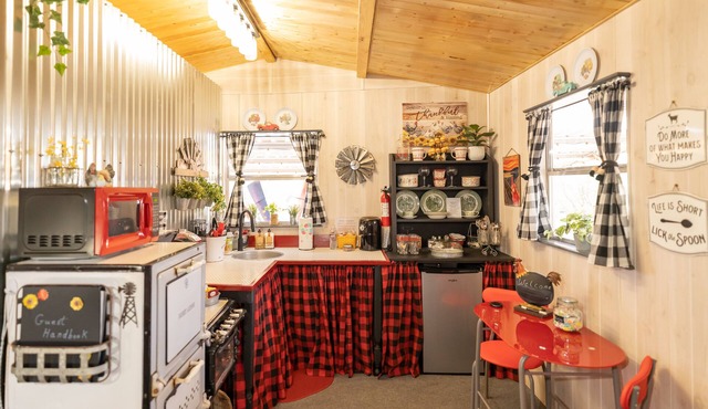 Unique Tiny House with Queen Bed, Hot Tub & WIFI in country setting.