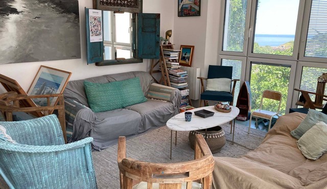 Unique villa with sea view in Sauzon, 4 bedrooms, boho chic decor, Free Wifi