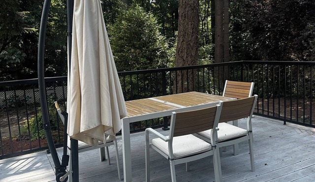 Unit surrounded by treesnWasher and Dryer + Pet friendly!